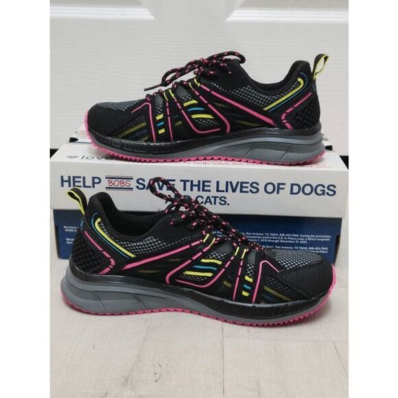 🇺🇸 US POLO ASSN Women’s Black Mesh Neon Pink Accent Athletic Sneakers SIZE 6.5 - Picture 5 of 15